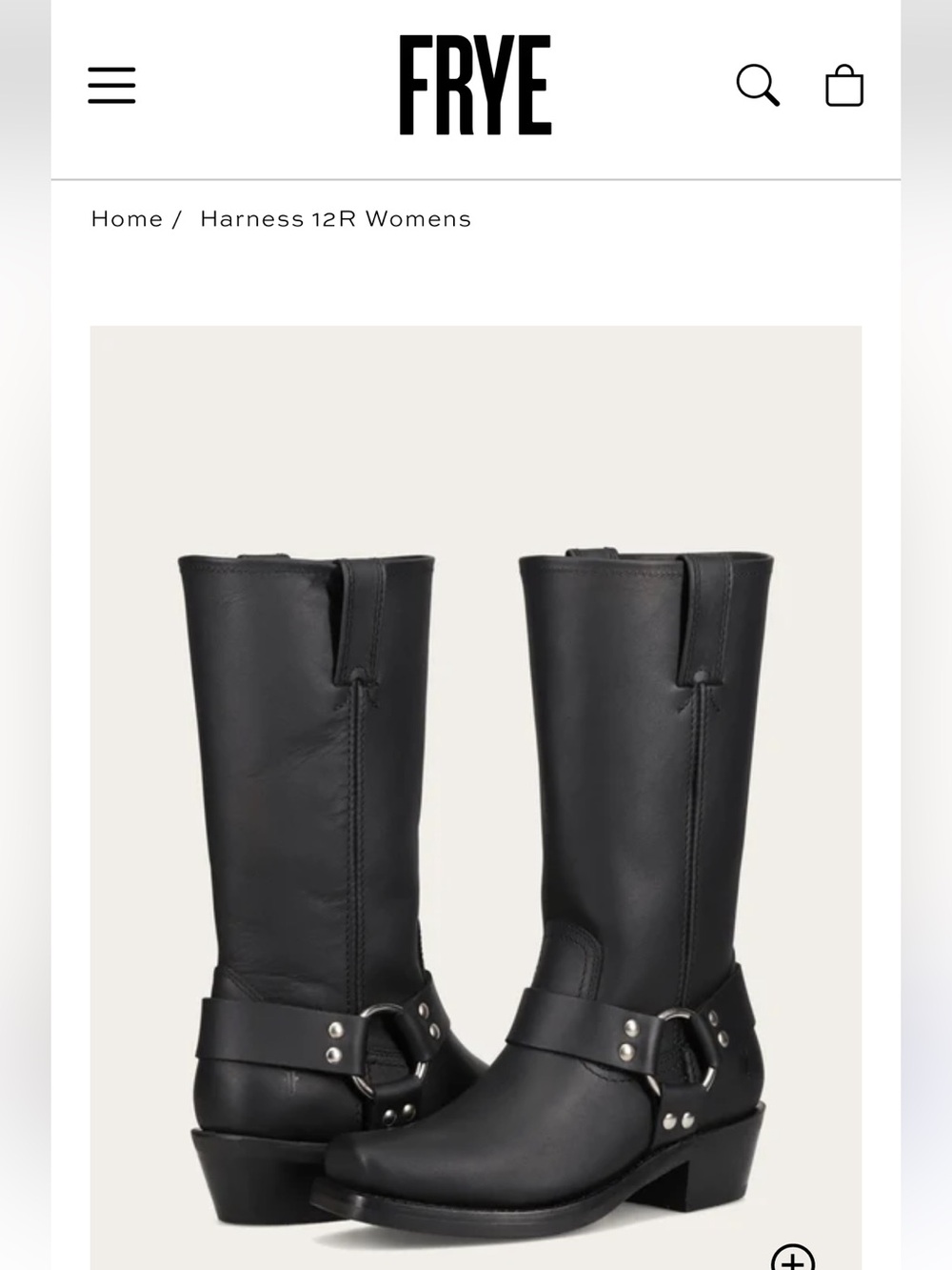 FRYE Women's Black Harness 12R Boots Size 8